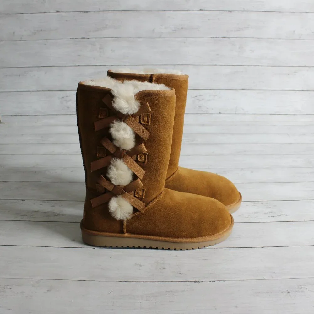 Koolaburra by Ugg Women's Tall Boots Size 10 Chestnut Brown Sherpa Lined